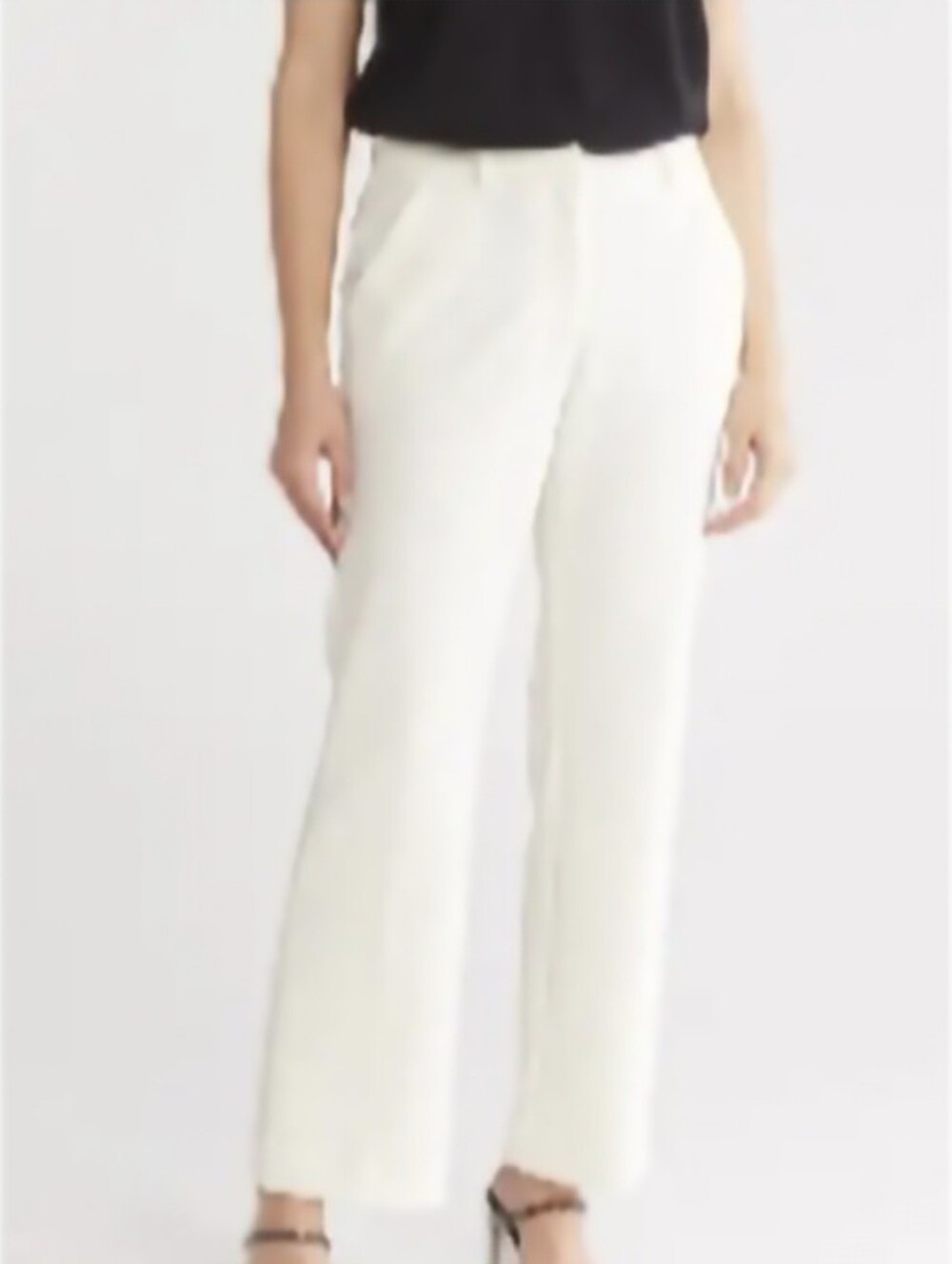 Tailored Cream Straight-Leg Women’s Pants